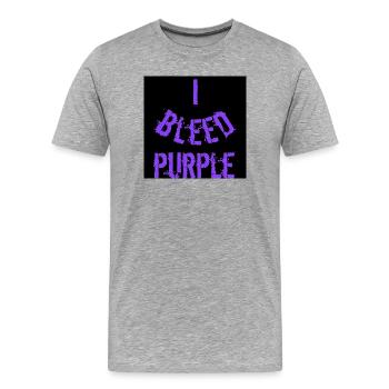 Je saigne Purple Grunge Texte - T-shirt bio Premium Homme - gris chiné - Devant - Damien (186cm)