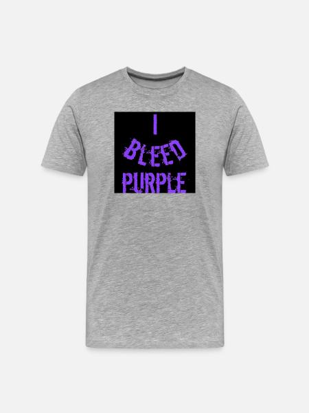 I Bleed Purple Grunge Text - Men's Premium Organic T-Shirt - heather grey