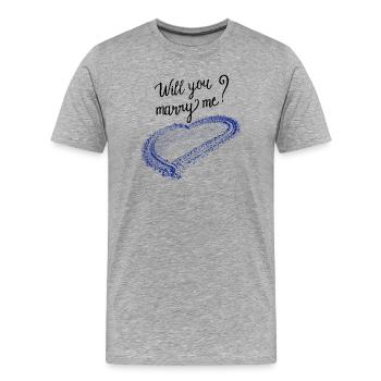 Merry Me - T-shirt bio Premium Homme - gris chiné - Devant - Damien (186cm)