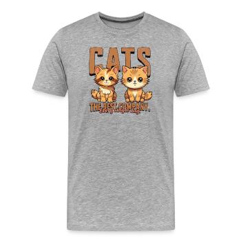 Meilleur duo de compagnie des Cats - T-shirt bio Premium Homme - gris chiné - Devant - Damien (186cm)
