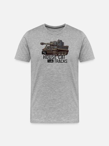 Panzer Tiger I – My House Cat ha cingoli RCCX - Maglietta ecologica premium da uomo - grigio melange