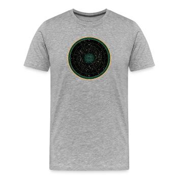 Symbole graphique du ciel nocturne de Polarstern - T-shirt bio Premium Homme - gris chiné - Devant - Damien (186cm)