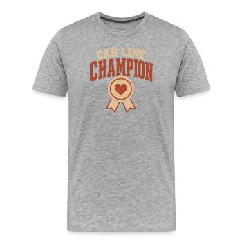 Cadeau de la ligne de pickup de l’école de mode de survie de la ligne de voitures - T-shirt bio Premium Homme - gris chiné - Devant - Damien (186cm)