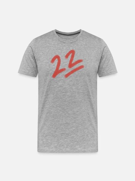 Roter Pinselstrich 22 - Männer Premium Bio T-Shirt - Grau meliert