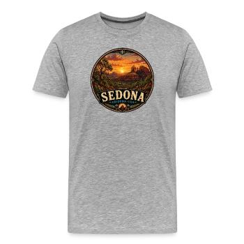 Parc national de Sedona Arizona Montagnes de randonnée des États-Unis - T-shirt bio Premium Homme - gris chiné - Devant - Damien (186cm)