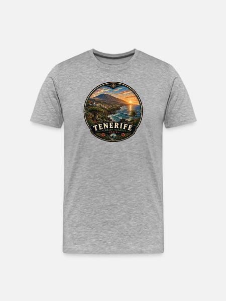 Tenerife Canary Islands Holiday Design - Men's Premium Organic T-Shirt - heather grey
