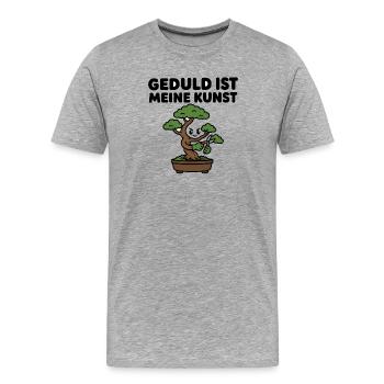 Bonsai-Baum – Geduld ist meine Kunst – Zen Design - Männer Premium Bio T-Shirt - Grau meliert - Vorne - Damien (186cm)