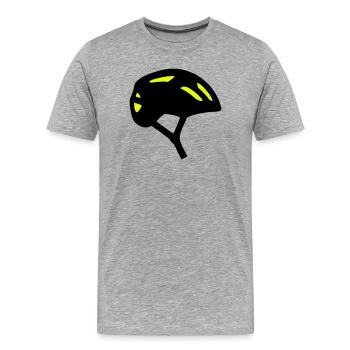 Icône du profil du casque de vélo - T-shirt bio Premium Homme - gris chiné - Devant - Damien (186cm)