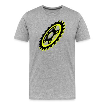 Graphique de plateau de vélo - T-shirt bio Premium Homme - gris chiné - Devant - Damien (186cm)