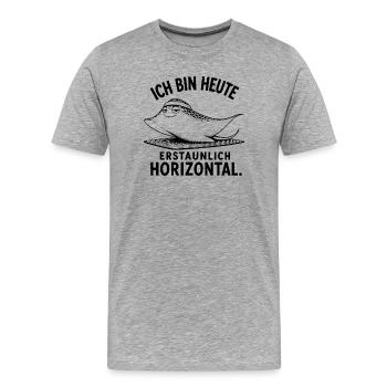 Pilates-Rochen | Lustiger Pilates Spruch | Fitness - Männer Premium Bio T-Shirt - Grau meliert - Vorne - Damien (186cm)