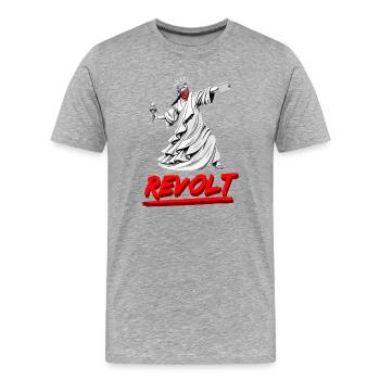 Révolte - T-shirt bio Premium Homme - gris chiné - Devant - Damien (186cm)