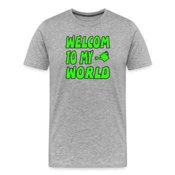 Garten - Männer Premium Bio T-Shirt - Grau meliert - Vorne - Damien (186cm)