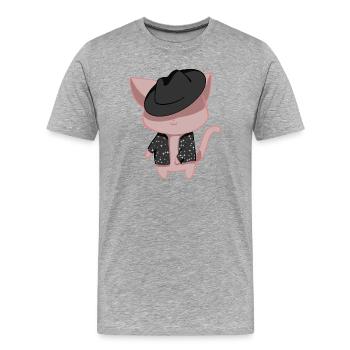 Chat danseur - T-shirt bio Premium Homme - gris chiné - Devant - Damien (186cm)