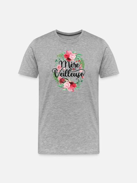 Mère Veilleuse Merveilleuse Fête Des Mères - T-shirt bio Premium Homme - gris chiné