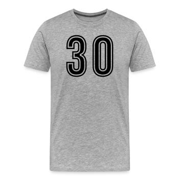 Symbole de 30 chiffres - T-shirt bio Premium Homme - gris chiné - Devant - Damien (186cm)