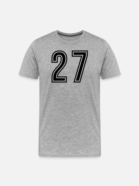 27 Number Symbol - Men's Premium Organic T-Shirt - heather grey