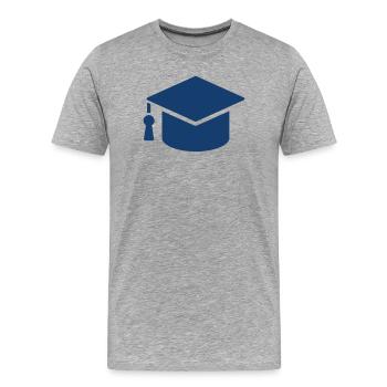 Icône solide de la casquette de remise des diplômes Symbole vectoriel d’éducation - T-shirt bio Premium Homme - gris chiné - Devant - Damien (186cm)