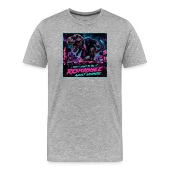 Not a Responsible Adult Meme - Men's Premium Organic T-Shirt - heather grey - Front - Damien (186cm)