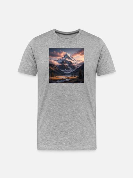 Mountains - Men's Premium Organic T-Shirt - heather grey