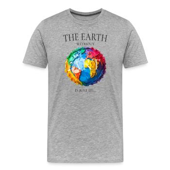 La Terre sans design artistique - T-shirt bio Premium Homme - gris chiné - Devant - Damien (186cm)
