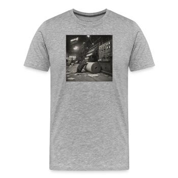 Beaver Paper Mill Industrial Retro Animal Crime - T-shirt bio Premium Homme - gris chiné - Devant - Damien (186cm)