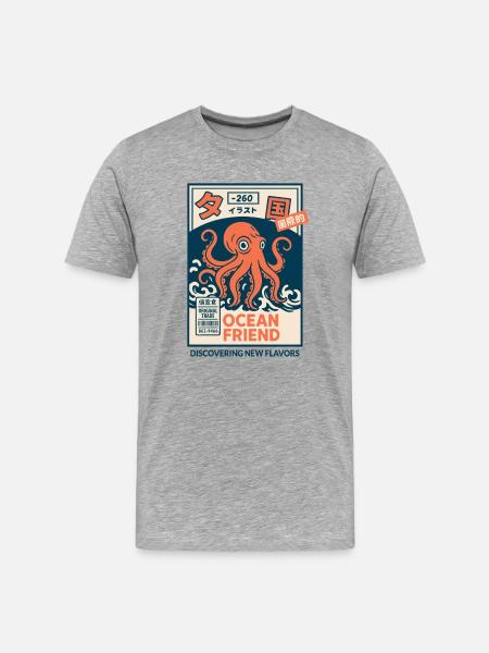 Ocean Friend - Men's Premium Organic T-Shirt - heather grey