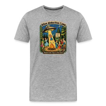 Camp d’enlèvement extraterrestre : Voyages imprévus - T-shirt bio Premium Homme - gris chiné - Devant - Damien (186cm)