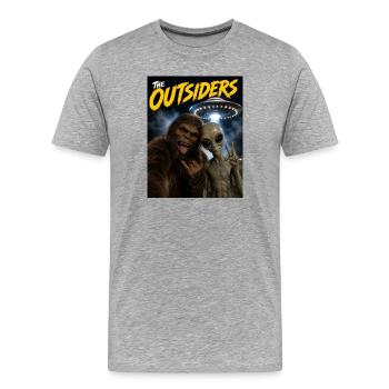 Monsters United : Vol de Nuit - T-shirt bio Premium Homme - gris chiné - Devant - Damien (186cm)