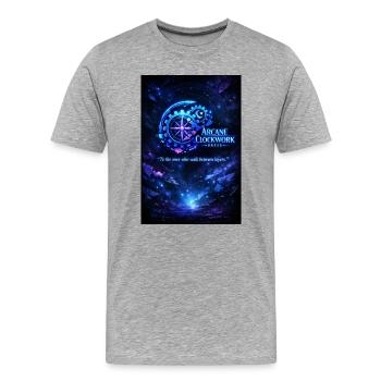 arcane_clockwork_poster_Neon_citate - Men's Premium Organic T-Shirt - heather grey - Front - Damien (186cm)
