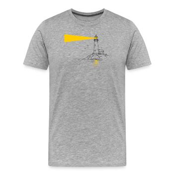 phare - T-shirt bio Premium Homme - gris chiné - Devant - Damien (186cm)