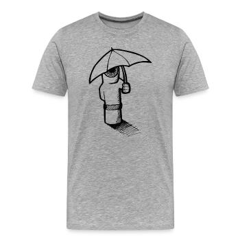 Nanowe avec parapluie - T-shirt bio Premium Homme - gris chiné - Devant - Damien (186cm)