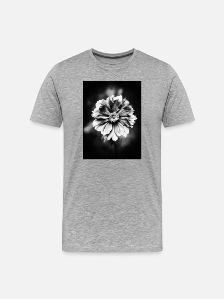 Schwarzweiß Blütenkontrast - Männer Premium Bio T-Shirt - Grau meliert