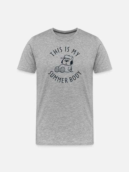 Peanuts Snoopy This Is My Summer Body - Men's Premium Organic T-Shirt - heather grey