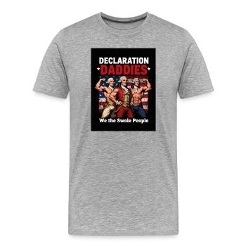 Déclaration des Swole Daddies - T-shirt bio Premium Homme - gris chiné - Devant - Damien (186cm)