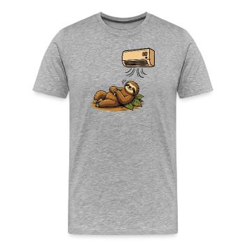 Paresseux estival climatisé chaleur intense - T-shirt bio Premium Homme - gris chiné - Devant - Damien (186cm)