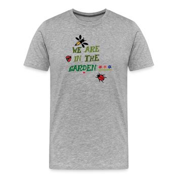 Nous sommes dans le jardin - T-shirt bio Premium Homme - gris chiné - Devant - Damien (186cm)