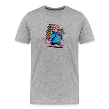 Le Rat - T-shirt bio Premium Homme - gris chiné - Devant - Damien (186cm)