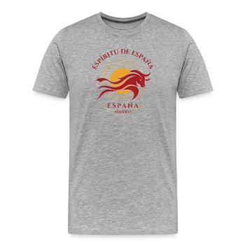 Spain Spirit Sunhorse Emblem - Men's Premium Organic T-Shirt - heather grey - Front - Damien (186cm)
