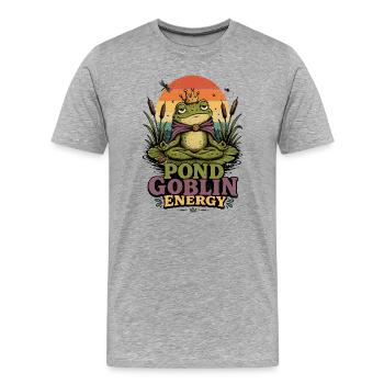 Yoga Grenouille Méditation Yoga Grenouille Pilates Grenouille - T-shirt bio Premium Homme - gris chiné - Devant - Damien (186cm)