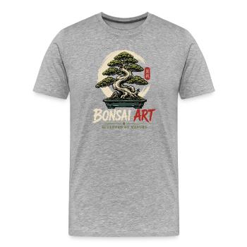 Japanische Bonsai-Baum Pflanze Bonsai-Art Bonsai - Männer Premium Bio T-Shirt - Grau meliert - Vorne - Damien (186cm)