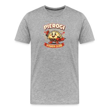 Raviolis du Power Club - T-shirt bio Premium Homme - gris chiné - Devant - Damien (186cm)