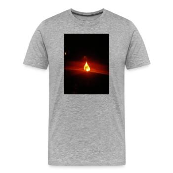 Lumière nocturne Goutte de Flamme - T-shirt bio Premium Homme - gris chiné - Devant - Damien (186cm)
