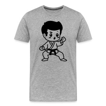 Karaté pour enfants - T-shirt bio Premium Homme - gris chiné - Devant - Damien (186cm)