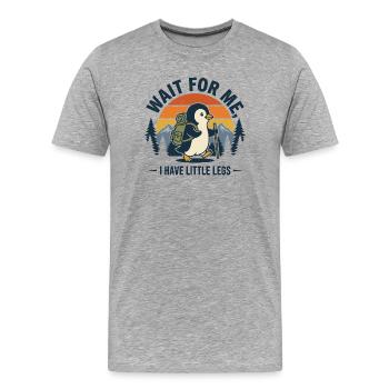 Wandern – Outdoor-Abenteuer – Warte auf mich - Männer Premium Bio T-Shirt - Grau meliert - Vorne - Damien (186cm)