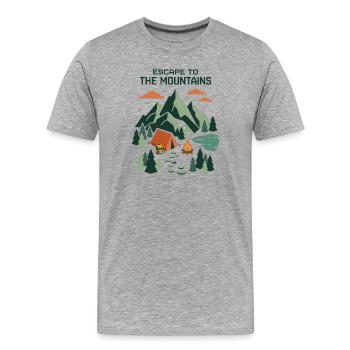 Randonnée - Aventure en plein air - Évasion à la montagne - T-shirt bio Premium Homme - gris chiné - Devant - Damien (186cm)