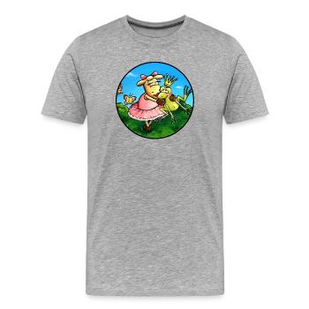 Prince Grenouille mouton - T-shirt bio Premium Homme - gris chiné - Devant - Damien (186cm)