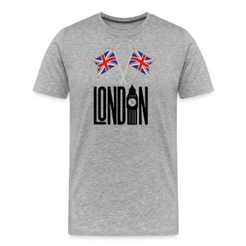 London - Männer Premium Bio T-Shirt - Grau meliert - Vorne - Damien (186cm)