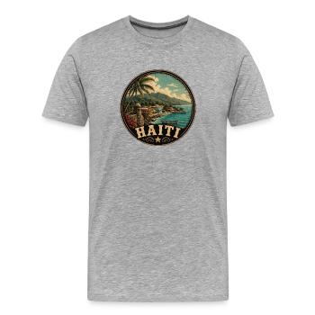 Haiti Holidays Citadelle la Ferrière Baroque Style - Men's Premium Organic T-Shirt - heather grey - Front - Damien (186cm)