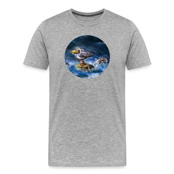 Moewe_mit_Fisch - T-shirt bio Premium Homme - gris chiné - Devant - Damien (186cm)