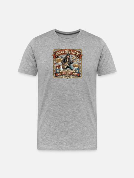 Guitariste Retro Style - T-shirt bio Premium Homme - gris chiné